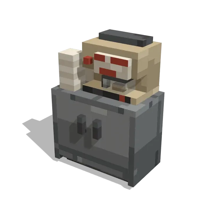 Voxel model: an old office coffee machine about to break