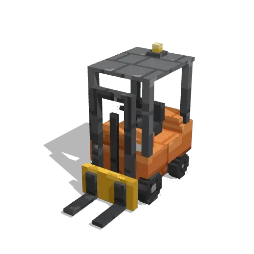 Forklift lifting its forks