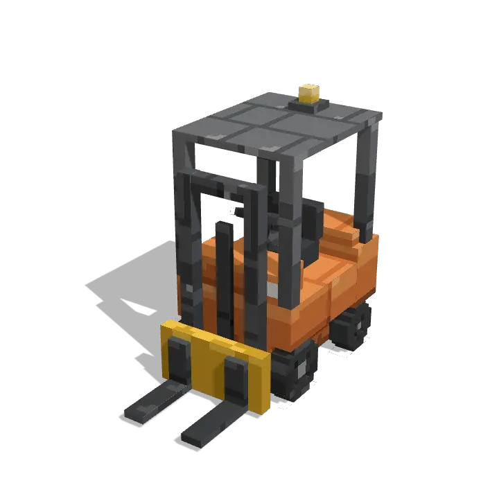 The same forklift model lifting its forks