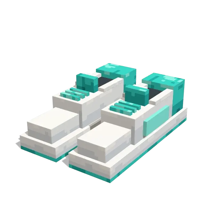 Voxel model: a pair of teal and white sneakers