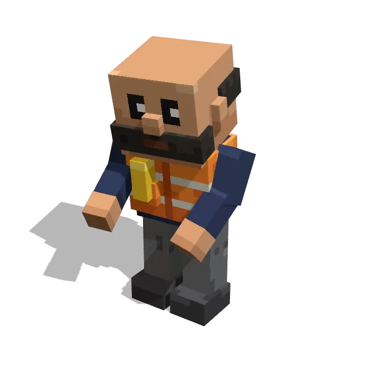 The same worker model, packing animation