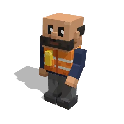 Voxel character playing the talk animation